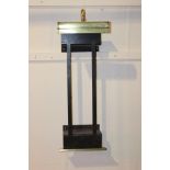 Metal and brass picture holder with brass light {90 cm H x 30 cm W}.