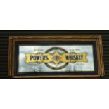 Powers whiskey Advertising pub framed advertising mirror {78 cm H x 173 cm W }.