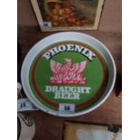 Phoenix ale tinplate advertising drinks tray {30cm Dia.}.