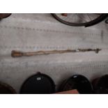19th C. wrought iron and wooden harpoon {154 cm L}.