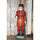 Beefeater Gin Yoeman ceramic advertising figure. {41 cm H x 14 cm W x 10 cm D}.