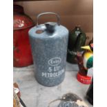 Esso 5 Litre petroleum enamel advertising oil drum {34cm H x 18cm Dia.}.