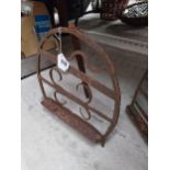 19th C. wrought iron hardening stand {37 cm H x 36 cm W}.
