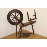 Oak spinning wheel {90 cm H x 90 cm W x 20 cm D}.