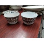 Pair of 19th C. brown and white spongeware ceramic porridge bowls {10 cm H x 15 cm Dia.}.