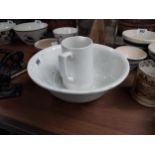 Carrigaline Pottery ceramic jug made in Ireland {15 cm H x 14 cm W x 11 cm D} and ceramic bowl {14