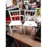 Pair of 1950s dolls chairs {30 cm H x 14 cm W x 12 cm D}.