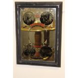 Beecham's Pills framed advertising mirror. { 55 cm H x 40 cm W}.