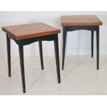 Pair 19th C. pitch pine pub tables {77 cm H x 61 cm Dia.}.