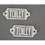 Metal 1920's style Toilet door plaques {7 cm H x 14 cm W }.