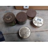 Five Tobacco advertising tins - Gallagher's, Bulwark, St Bruno and two Capstan.