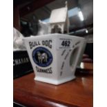 Rare Bulldog Guinness ceramic advertising water jug by Royal Doulton. {11 cm H x 16 cm W x 11 cm