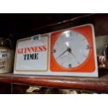 Guinness Time Perspex advertising clock {13 cm H x 30 cm W x 18 cm D}.