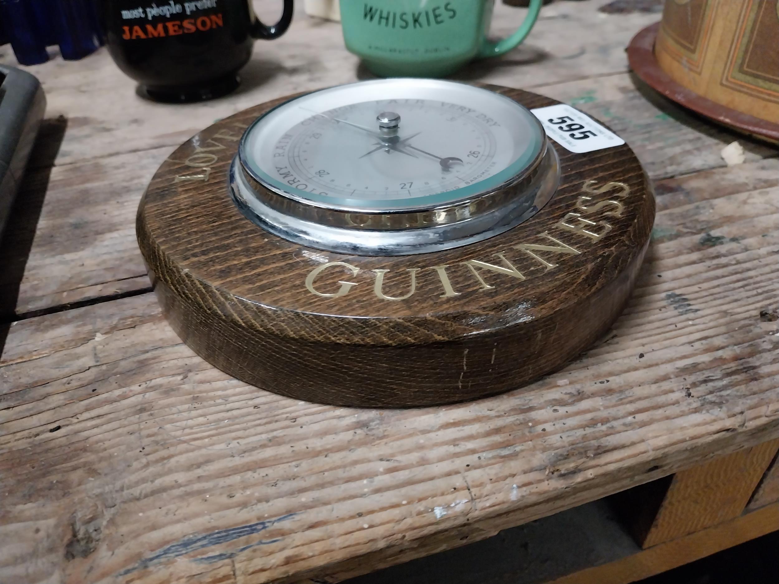 1950s oak Lovely Day For A Guinness advertising barometer {20 cm Dia.}. - Image 2 of 2