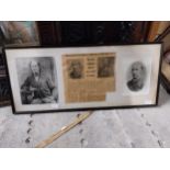 Framed newspaper article about Tubbercurry native Dr Mullarkey. {37 cm H x 83 cm W}. 50 - 100