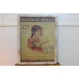 Chocolat Menier framed advertising print {100 cm H x 80 cm W}.