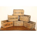 Collection of six wooden advertising crates - five Canada Dry and one Lyle & Kinahan Ltd {17 cm H