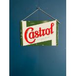 Castrol enamel advertising sign {20 cm H x 30 cm W}.
