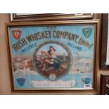 Irish Whiskey Company pictorial framed advertising print {43 cm H x 55 cm W}.
