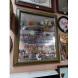 H Sharman Crawford's Homeland Irish Arms framed advertising Mirror. {86 cm H x 43 cm W}.