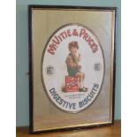 McVitie & Prices Digestive biscuits pictorial framed advertising mirror {75 cm H x 55 cm W}.