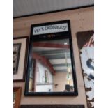 Fry's Chocolate framed advertising mirror {81 cm H x 48 cm W}.