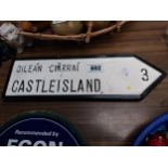 Castleisland resin finger post sign {12 cm H x 38 cm W}.