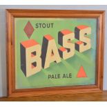Bass Stout Pale Ale framed advertising print {69 cm H x 80 cm W}.