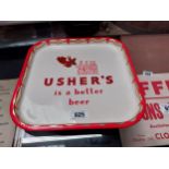 Usher's is a Better Beer tin plate advertising tray. {34 cm H x 34 cm W}