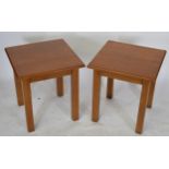 Two wooden pub tables {77 cm H x 71 cm Dia.}.