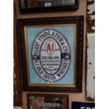 Alex Findlater & Co Old Irish Whiskey framed advertising print {64 cm H x 53 cm W}.