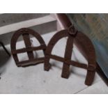 Two 19th C. hardening stands. {52 cm H x 40 cm W}.