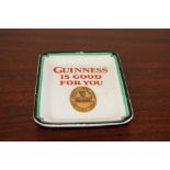 Guinness is good for you ceramic advertising ashtray. { 2 cm H x 10 cm W x 12 cm D}.