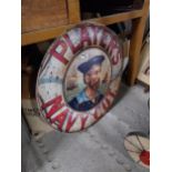 Player's Navy Cut tin plate advertising sign {60 cm Dia.}.