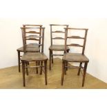 Set of four beech wood chairs {86 cm H x 40 cm W x 39 cm D}.