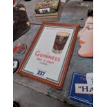 Guinness Is Good For You framed bi - lingual advertising print {24 cm H x 16cm W}.