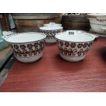Pair of 19th C. brown and white spongeware ceramic porridge bowls {10 cm H x 15 cm Dia.}.