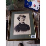 Framed print of Countess Markievicz. {32 cm H x 30 cm W}.