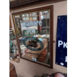 Tullamore Dew the legendary Irish Whiskey, give every man his dew framed advertising mirror {50cm