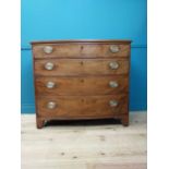 Good quality early 19th C. bow fronted chest of drawers with four graduated drawers and brass