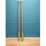 Pair of wooden painted curtain poles {220 cm L x 10 cm Dia.}.