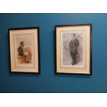 Set of four early 20th C. Vanity Fair spy prints mounted in ebony frames {51 cm H x 37 cm W}.