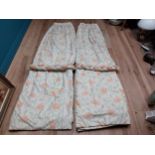 Pair of floral fabric curtains with matching curtain ties {218 cm H x 220 cm W}.
