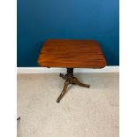 19th. C. mahogany occasional table raised on turned column and three outswept legs. { cm H X cm W