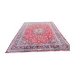 Good quality hand knotted Sabida Persian carpet square {393 cm L x 294 cm W}.