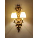 Pair of giltwood wall sconces.