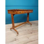 Exceptional quality burr walnut side table with two drawers in the frieze raised on square supports,