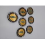 Collection of seven Oriental coasters. { 9 cm Diam}.