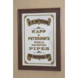F. E. McTighe Kapp & Peterson's world renowned Pipes framed advertising mirror.{117 cm H x 81 cm