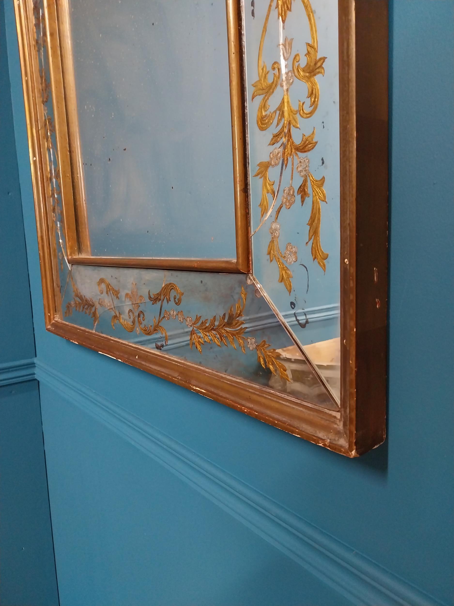 Early 20th C. Venetian mirror with gilded decoration {102 cm H x 70 cm W}. - Image 3 of 4